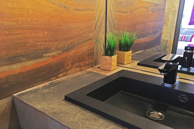 Badezimmer im Ferienhaus Kleine Borde im Süden Frankreichs