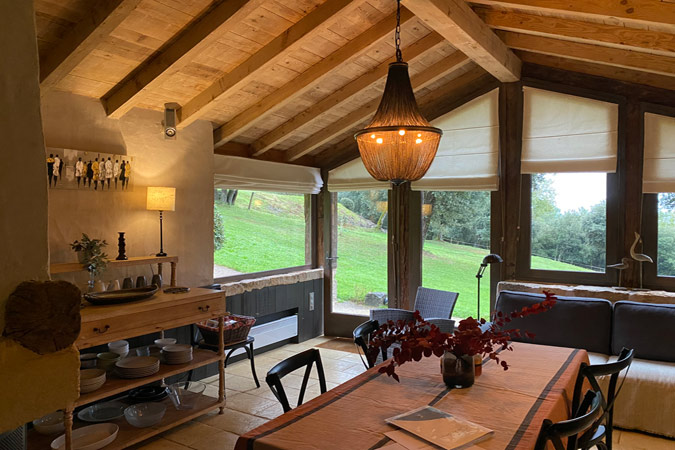 Wohnzimmer im Ferienhaus Schäferhütte in Sarlat, Dordogne in Südfrankreich
